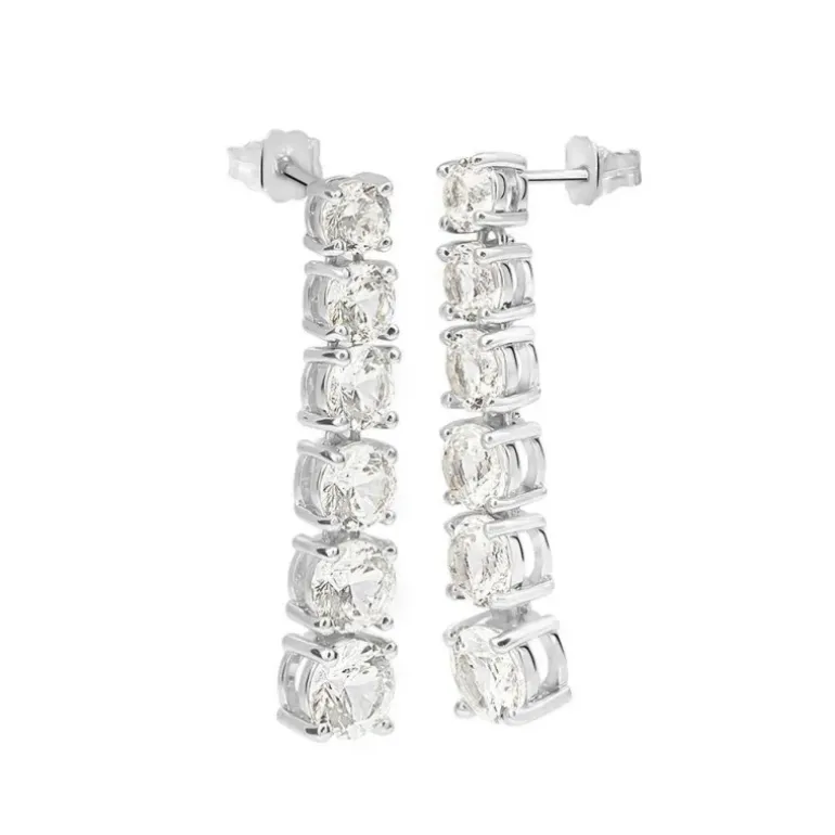 Stroili - Orecchini Pendenti Tennis Silver Elegance Argento Rodiato Cubic Zirconia