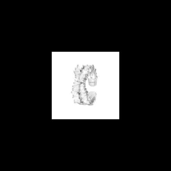 STROILI - Anello a fascia regolabile rodiato e strass con incrocio