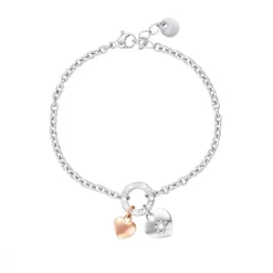 STROILI - Bracciale Lady Chic Acciaio bicolore Cuore e Cristalli