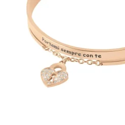 Stroili - Bracciale Lady Message Acciaio Rosa Cristallo