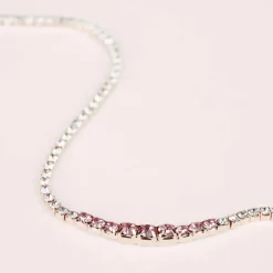 Stroili - Collana Tennis Romantic Shine Metallo Rosa Cristallo
