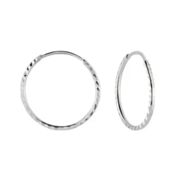 STROILI - Orecchini A Cerchio Diamantato Tondo Toujours Oro Bianco