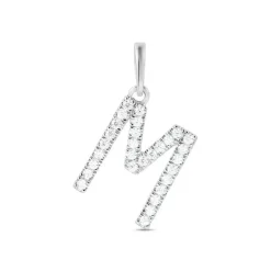 STROILI - Pendente Poème Oro Bianco lettera M