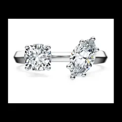 Swarovski - Anello aperto Galaxy Diamanti creati in laboratorio 1 ct tw, Taglio misto, Oro bianco 18 K