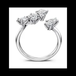 Swarovski - Anello bypass Galaxy Diamanti creati in laboratorio 1,25 ct tw, Taglio misto, Oro bianco 18 K