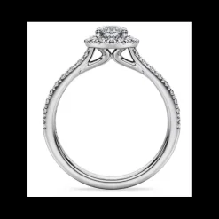 Swarovski - Anello solitario halo Eternity Diamanti creati in laboratorio 0,8 ct tw, Taglio Round, Oro bianco 18 K