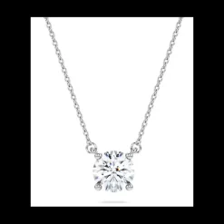 SWAROVSKI - Collana con Pendente con solitario Eternity Diamanti creati in laboratorio 1 ct tw, Taglio Round, Oro bianco 18 K