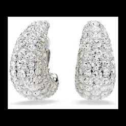 SWAROVSKI - Orecchini a clip Sublima Taglio Round, Bianchi, Placcato rodio