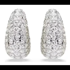 SWAROVSKI - Orecchini a clip Sublima Taglio Round, Bianchi, Placcato rodio