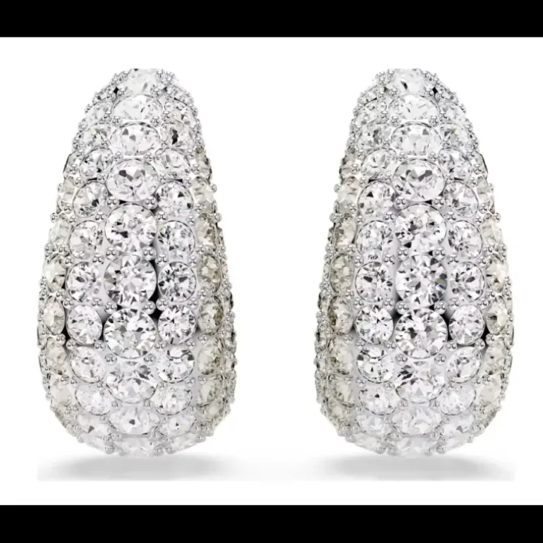 SWAROVSKI - Orecchini a clip Sublima Taglio Round, Bianchi, Placcato rodio