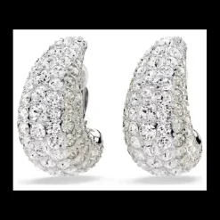 SWAROVSKI - Orecchini a clip Sublima Taglio Round, Bianchi, Placcato rodio