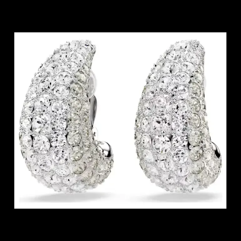 SWAROVSKI - Orecchini a clip Sublima Taglio Round, Bianchi, Placcato rodio