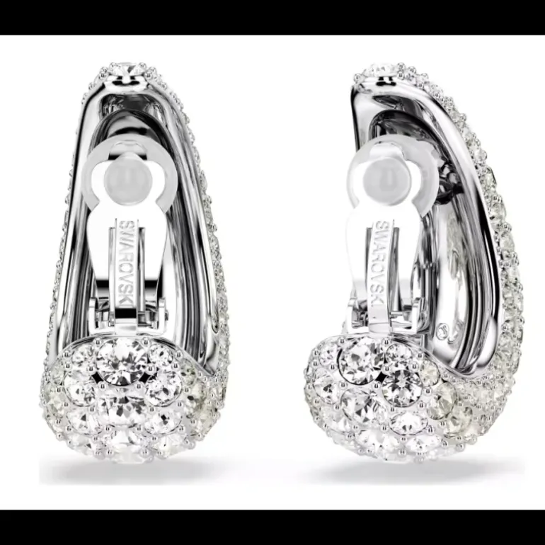 SWAROVSKI - Orecchini a clip Sublima Taglio Round, Bianchi, Placcato rodio
