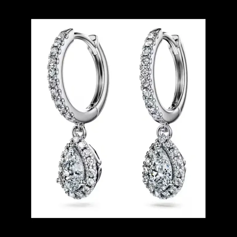 SWAROVSKI - Orecchini pendenti Eternity Diamanti creati in laboratorio 1,25 ct tw, Taglio misto, Oro bianco 18 K