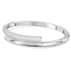 Swarovski Bracciale rigido Dextera Chiusura magnetica, Bianco, Placcato rodio