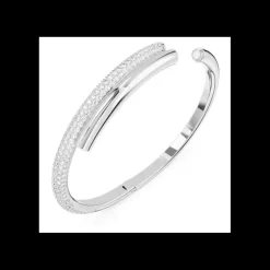 Swarovski Bracciale rigido Dextera Chiusura magnetica, Bianco, Placcato rodio