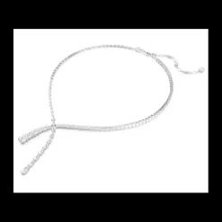 SWAROVSKI - Collana a Y Matrix Taglio misto, Bianco, Placcato rodio