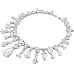 Swarovski Collana Mesmera Statement, Taglio misto, Bianca, Placcato rodio