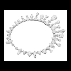 Swarovski Collana Mesmera Statement, Taglio misto, Bianca, Placcato rodio
