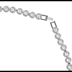 SWAROVSKI - Collana Una Angelic Taglio Round, Lunga, Bianca, Placcato rutenio