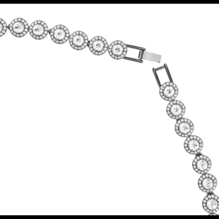 SWAROVSKI - Collana Una Angelic Taglio Round, Lunga, Bianca, Placcato rutenio