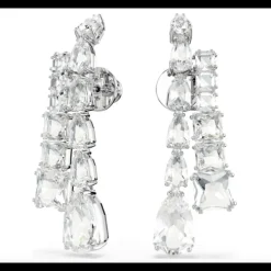 SWAROVSKI - Orecchini pendenti Matrix Taglio misto, Bianchi, Placcato rodio