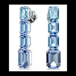 SWAROVSKI - Orecchini pendenti Millenia Taglio Octagon, Sfumatura di colore, Blu, Placcato rodio
