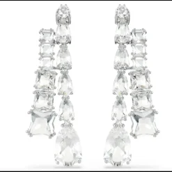 SWAROVSKI - Orecchini pendenti Matrix Taglio misto, Bianchi, Placcato rodio