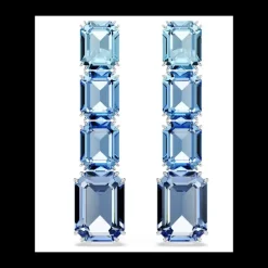 SWAROVSKI - Orecchini pendenti Millenia Taglio Octagon, Sfumatura di colore, Blu, Placcato rodio