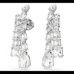 SWAROVSKI - Orecchini pendenti Matrix Taglio misto, Bianchi, Placcato rodio