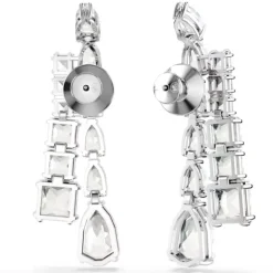 SWAROVSKI - Orecchini pendenti Matrix Taglio misto, Bianchi, Placcato rodio