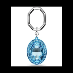 SWAROVSKI - Portachiavi Taglio Oval, Blu, Mix di finiture