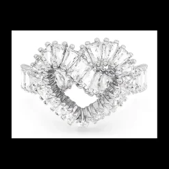 SWAROVSKI - Anello cocktail Matrix Taglio misto, Cuore, Bianco, Placcato rodio