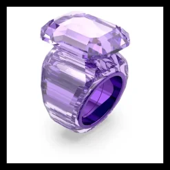 Swarovski Anello cocktail Lucent Taglio ottagonale, Lilla