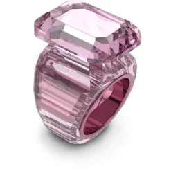Swarovski Anello cocktail Lucent Taglio ottagonale, Rosa
