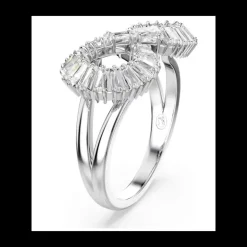 Swarovski - Anello cocktail Hyperbola, Infinito, Bianco, Placcato rodio