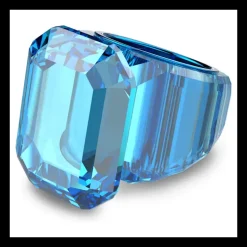 Swarovski Anello cocktail Lucent Taglio ottagonale, Blu