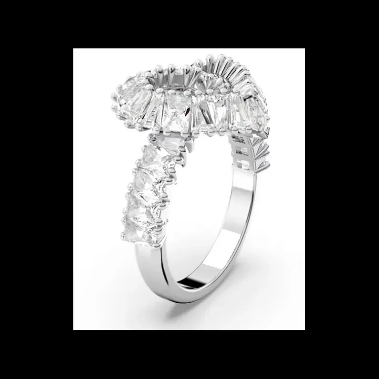 SWAROVSKI - Anello cocktail Matrix Taglio misto, Cuore, Bianco, Placcato rodio