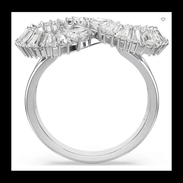 Swarovski - Anello cocktail Hyperbola, Infinito, Bianco, Placcato rodio