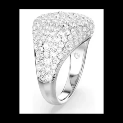 Swarovski - Anello cocktail Meteora Bianco, Placcato rodio