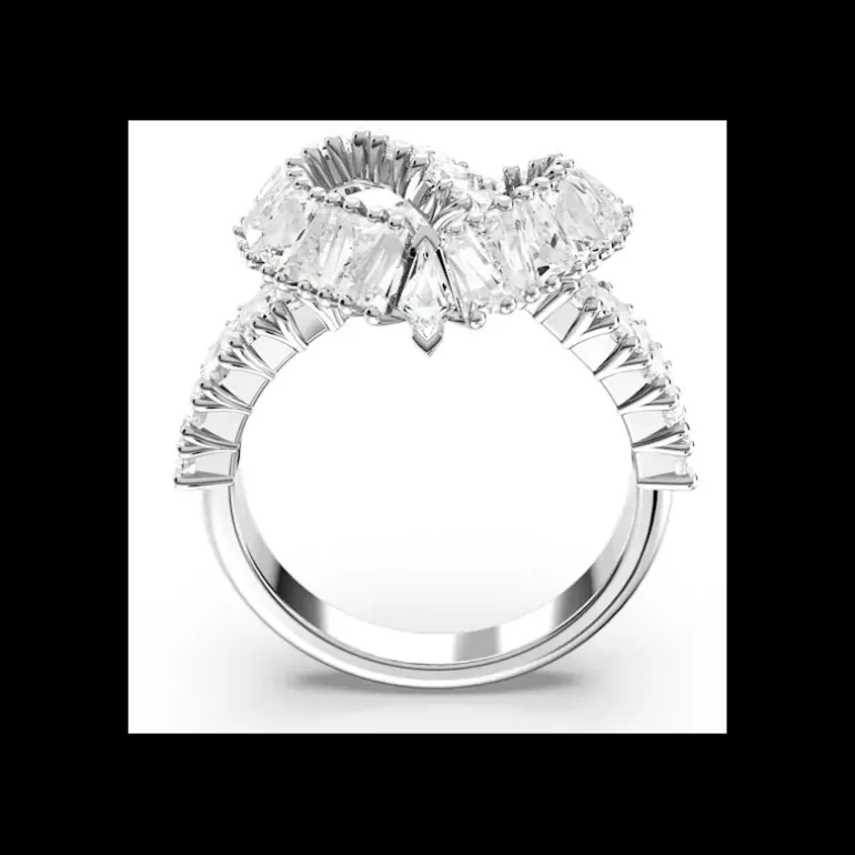 SWAROVSKI - Anello cocktail Matrix Taglio misto, Cuore, Bianco, Placcato rodio