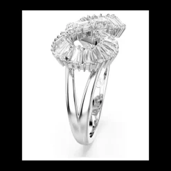 Swarovski - Anello cocktail Hyperbola, Infinito, Bianco, Placcato rodio