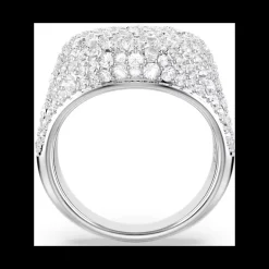 Swarovski - Anello cocktail Meteora Bianco, Placcato rodio