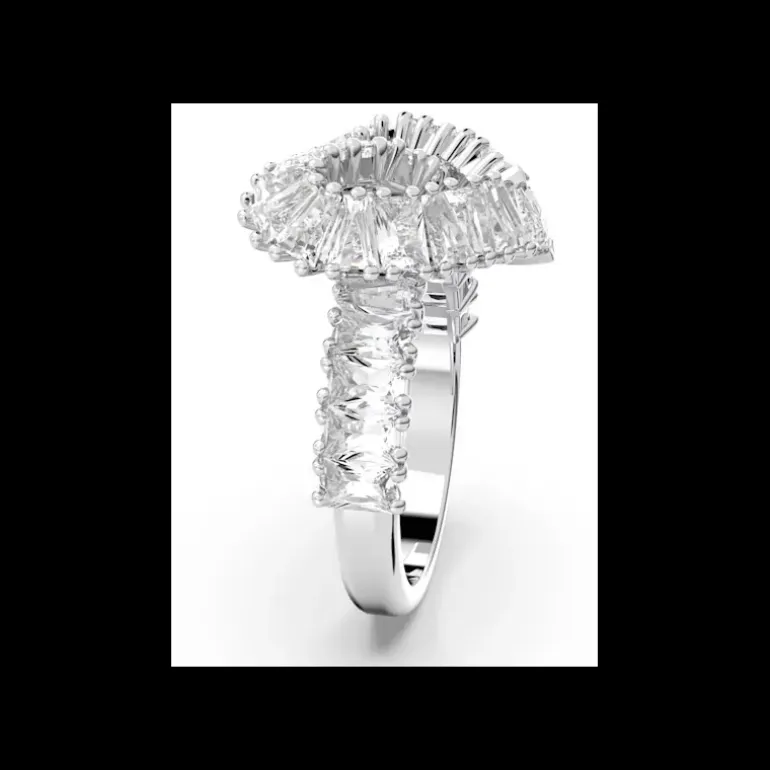 SWAROVSKI - Anello cocktail Matrix Taglio misto, Cuore, Bianco, Placcato rodio