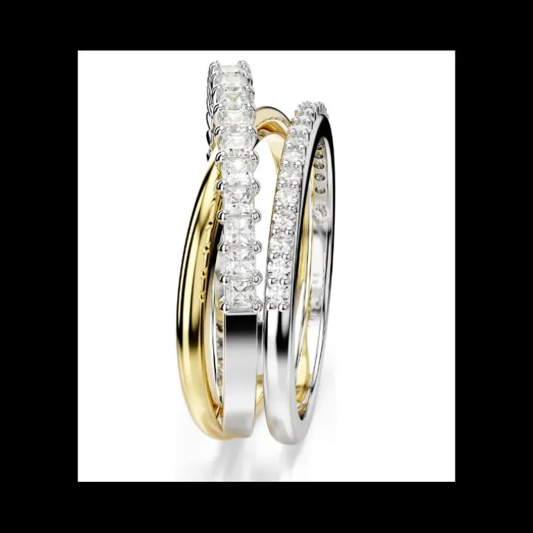 SWAROVSKI - Anello Hyperbola Taglio misto, Bianco, Mix di finiture