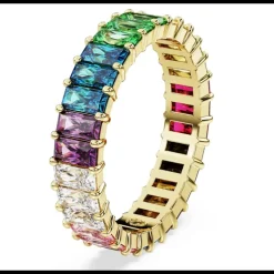 SWAROVSKI - Anello Matrix Taglio baguette, Multicolore, Placcato color oro