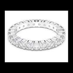 Swarovski - Anello Vittore XL, Taglio tondo, Bianco, Placcato rodio