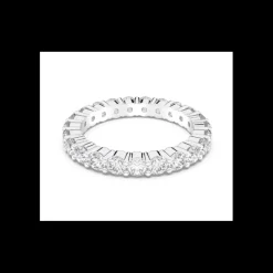 SWAROVSKI - Anello Vittore XL Taglio tondo, Bianco, Placcato rodio