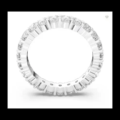 Swarovski - Anello Vittore XL, Taglio tondo, Bianco, Placcato rodio