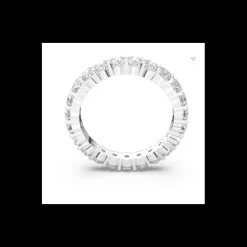 SWAROVSKI - Anello Vittore XL Taglio tondo, Bianco, Placcato rodio